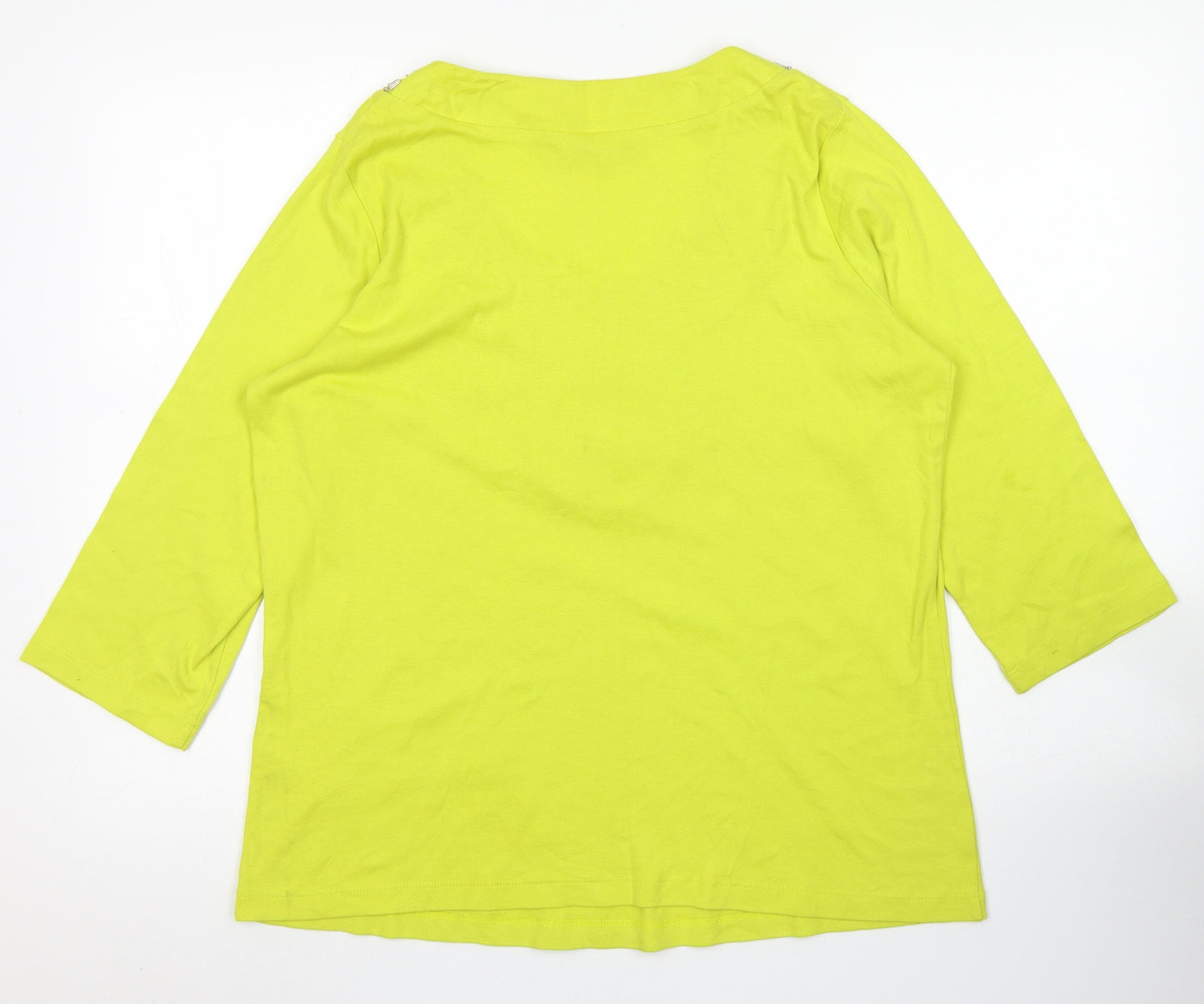 Joanna Hope Womens Yellow  Cotton Basic T-Shirt Size 18 Round Neck