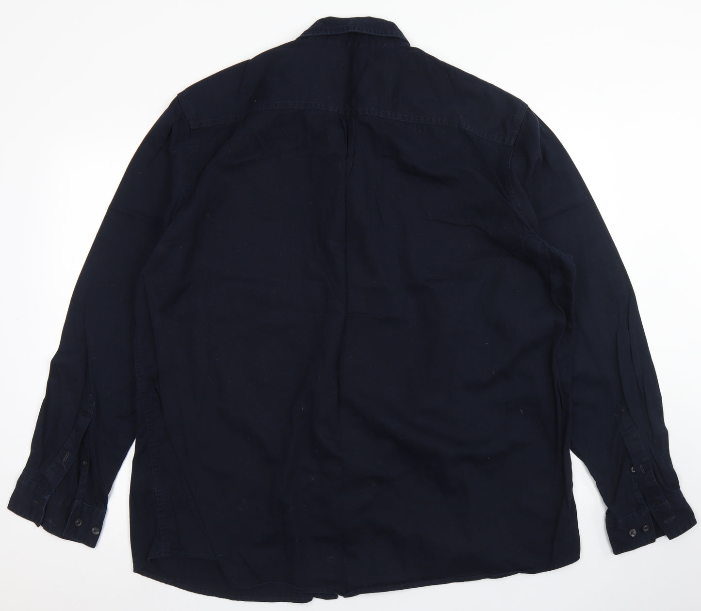Cotton Traders Mens Blue  Cotton  Button-Up Size 3XL Collared Button