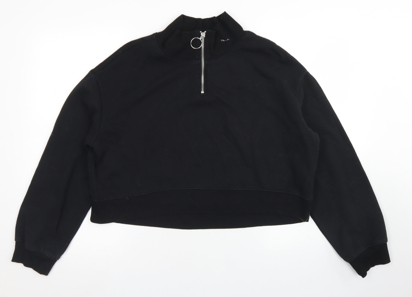 Divided Womens Black  Cotton Pullover Sweatshirt Size M   - Cropped