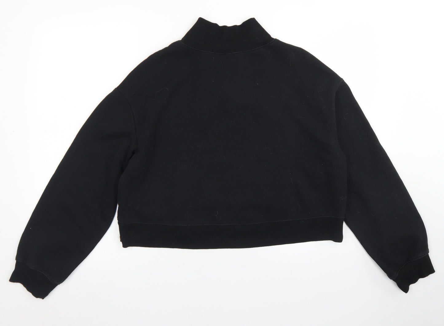 Divided Womens Black  Cotton Pullover Sweatshirt Size M   - Cropped
