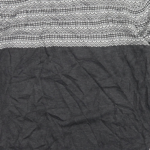 Oak Valley Mens Grey Crew Neck Fair Isle Acrylic Pullover Jumper Size M