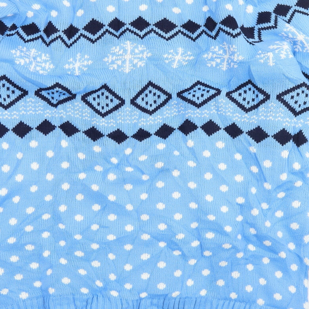 Manchester City FC Mens Blue Crew Neck Polka Dot Acrylic Pullover Jumper Size XL   - Christmas Jumper