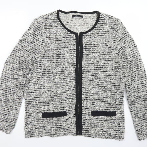 BM Collection Womens Grey Crew Neck  Cotton Cardigan Jumper Size M