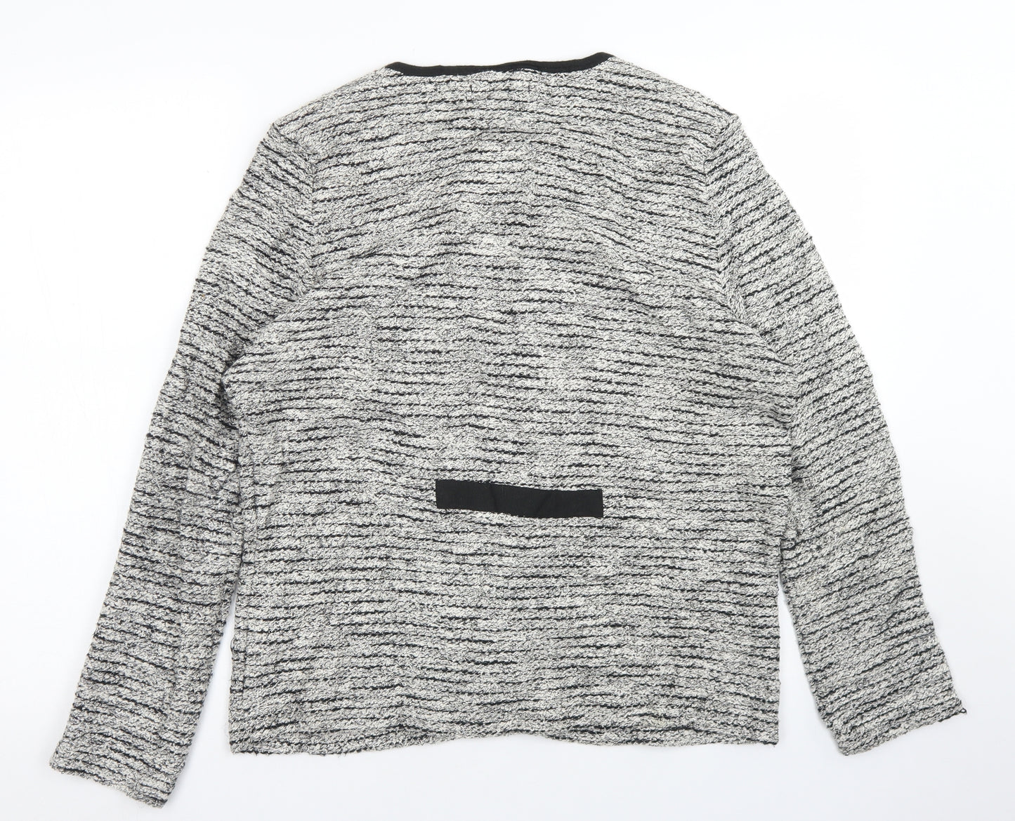 BM Collection Womens Grey Crew Neck  Cotton Cardigan Jumper Size M