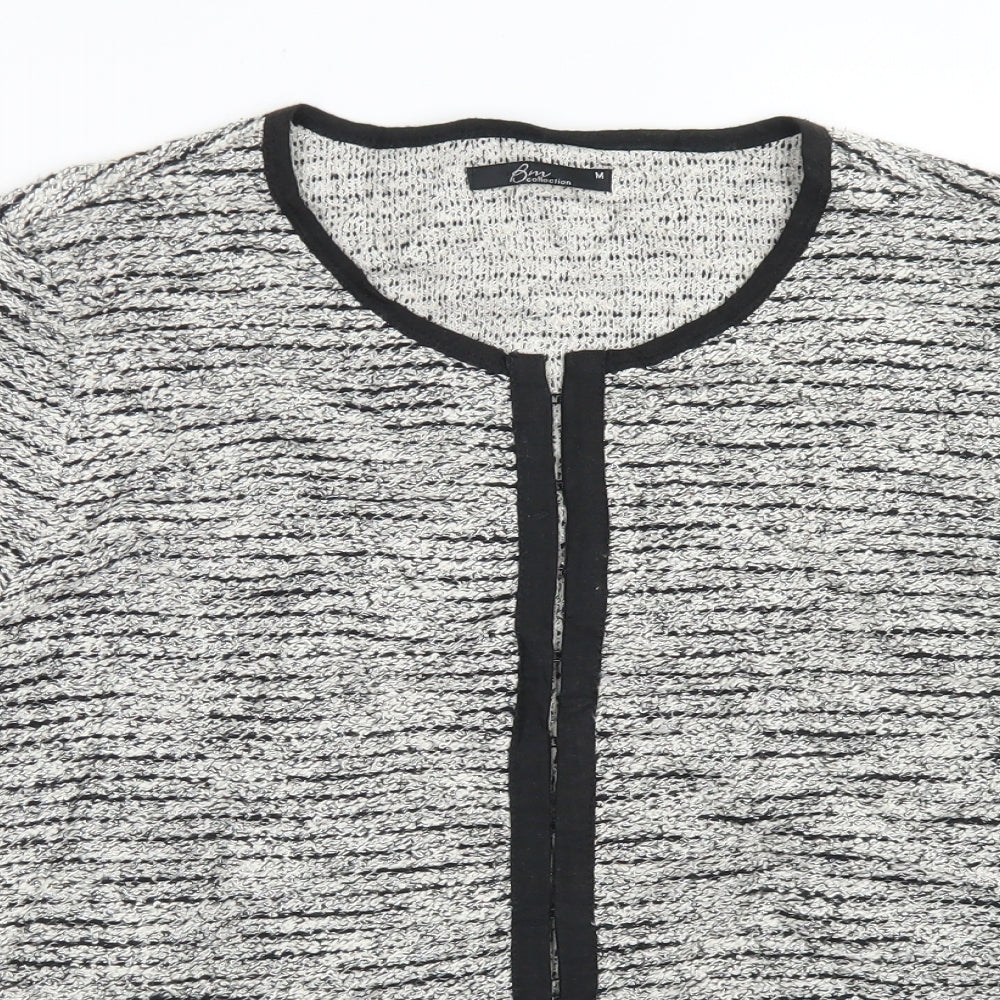 BM Collection Womens Grey Crew Neck  Cotton Cardigan Jumper Size M