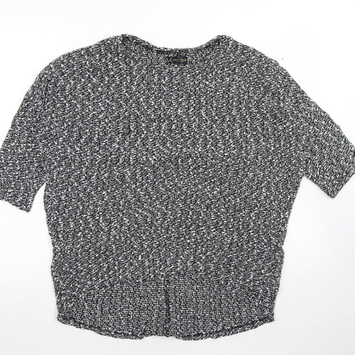 New Look Womens Grey  Polyester Basic T-Shirt Size 12 Round Neck