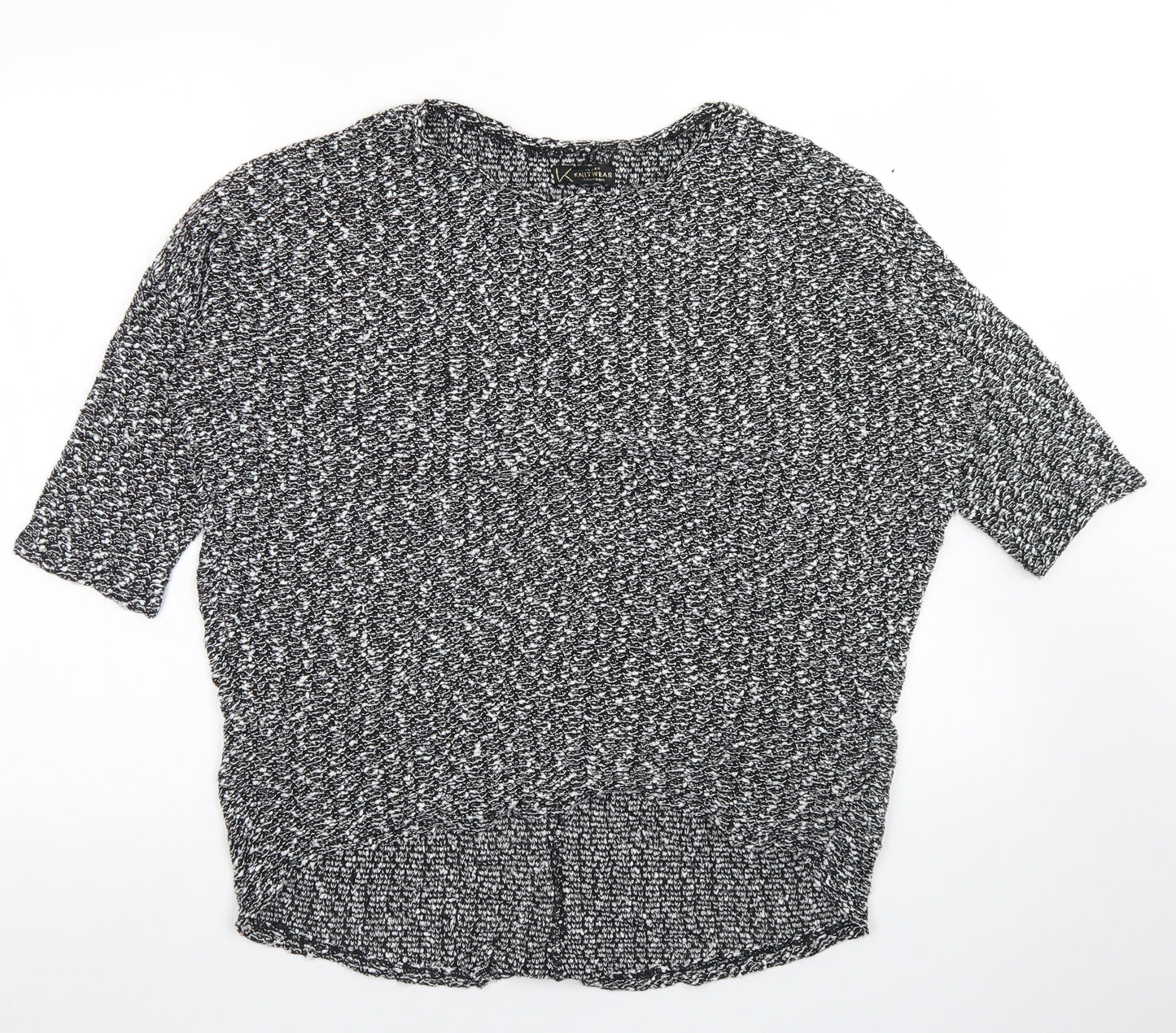 New Look Womens Grey  Polyester Basic T-Shirt Size 12 Round Neck