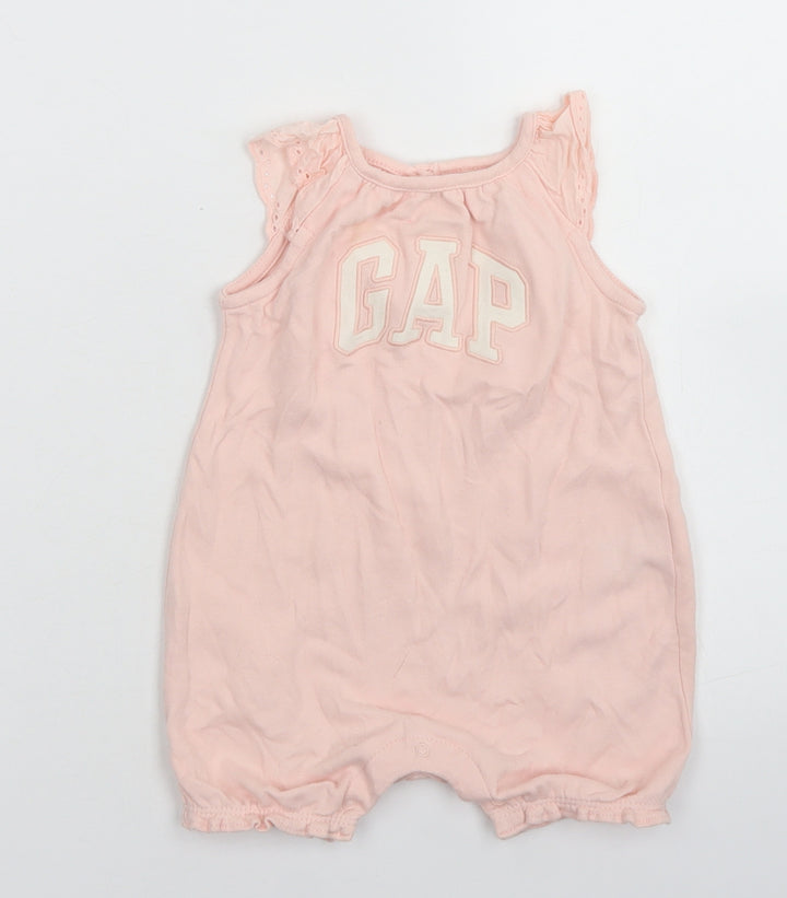 Gap Girls Pink  Cotton Romper One-Piece Size 3-6 Months  Button