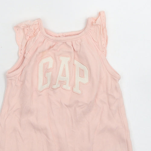 Gap Girls Pink  Cotton Romper One-Piece Size 3-6 Months  Button