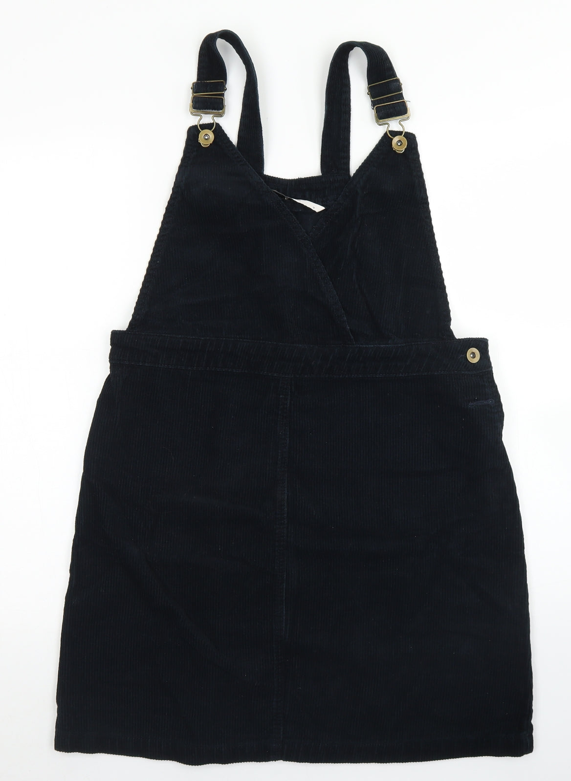 TU Womens Blue  Cotton Pinafore/Dungaree Dress  Size 12  V-Neck Button