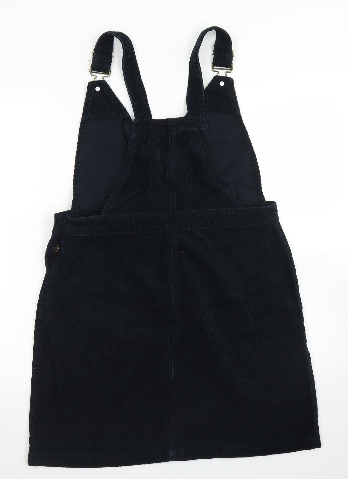 TU Womens Blue  Cotton Pinafore/Dungaree Dress  Size 12  V-Neck Button