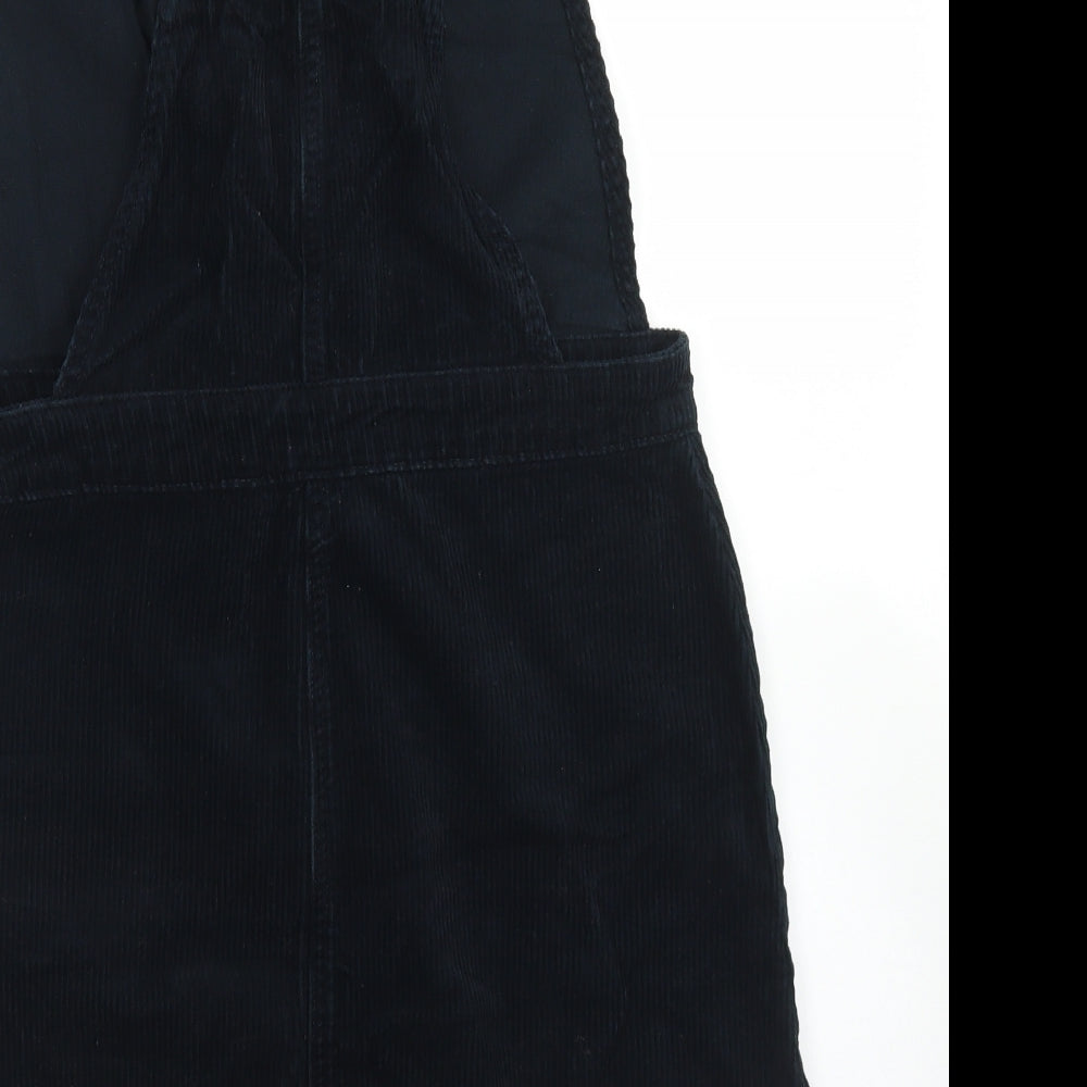 TU Womens Blue  Cotton Pinafore/Dungaree Dress  Size 12  V-Neck Button