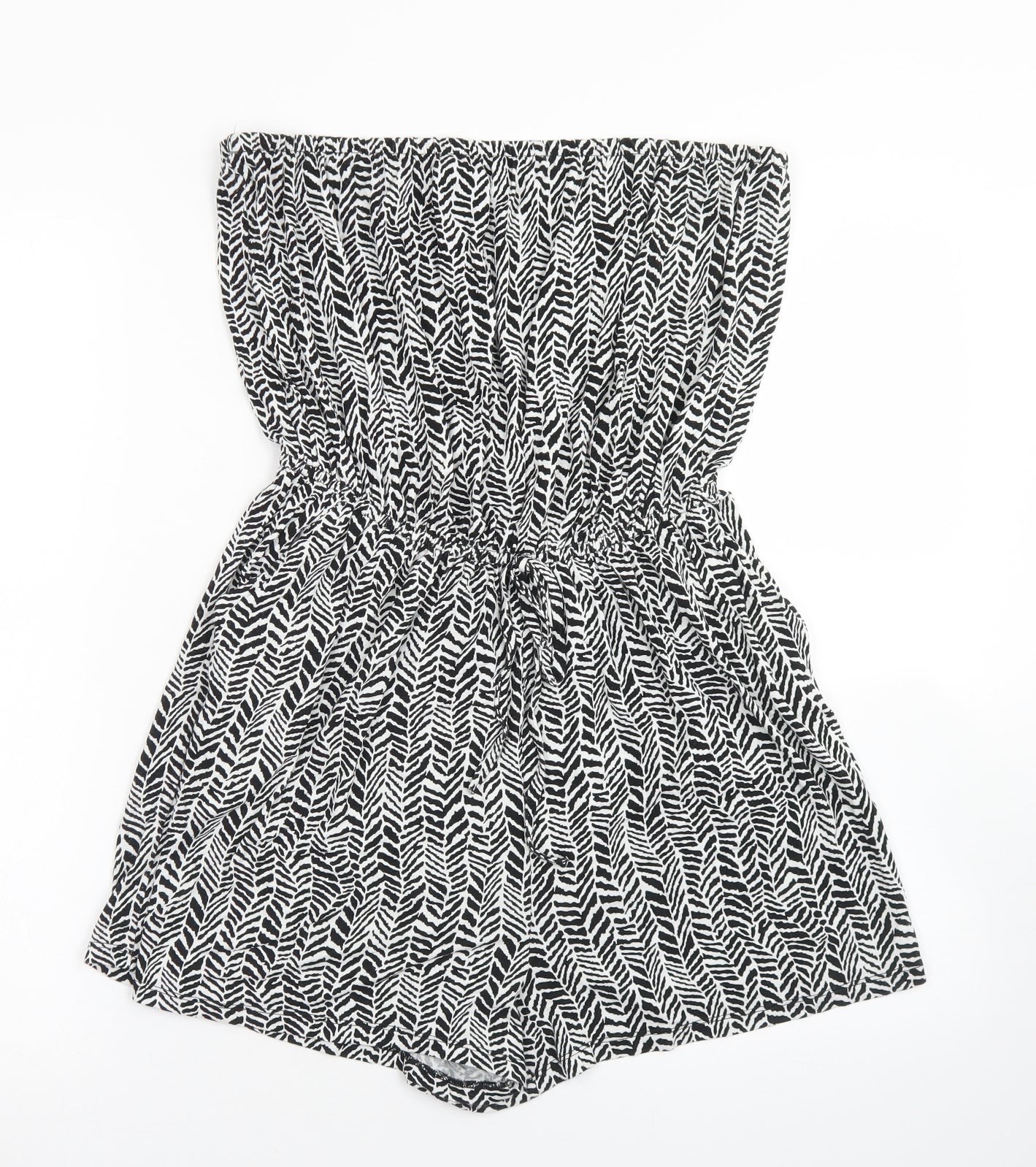 George Womens Black Striped Viscose Playsuit One-Piece Size M   - Bandeau