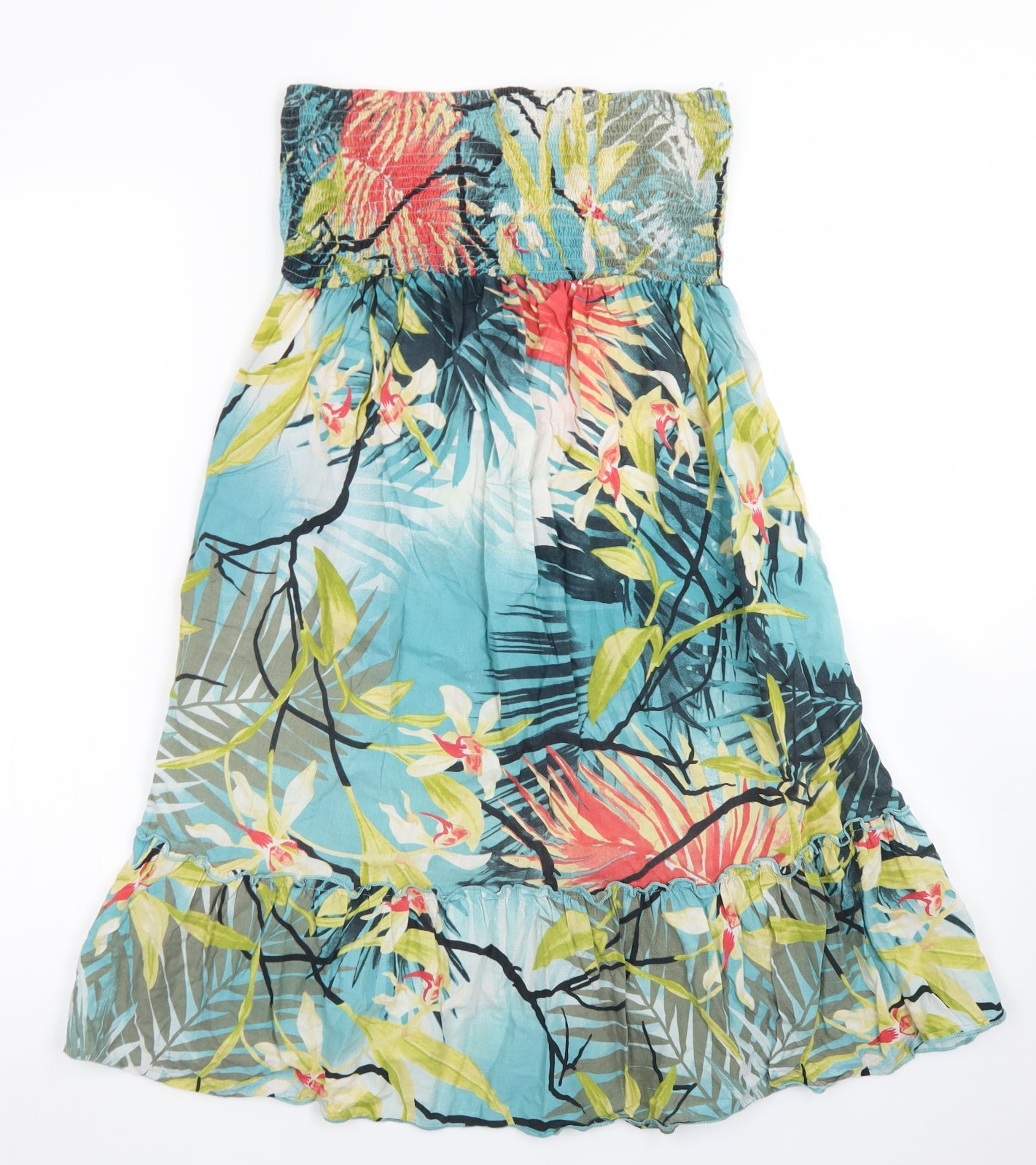 George Womens Blue Floral Cotton Skater Dress  Size 14  Square Neck  - Bandeau