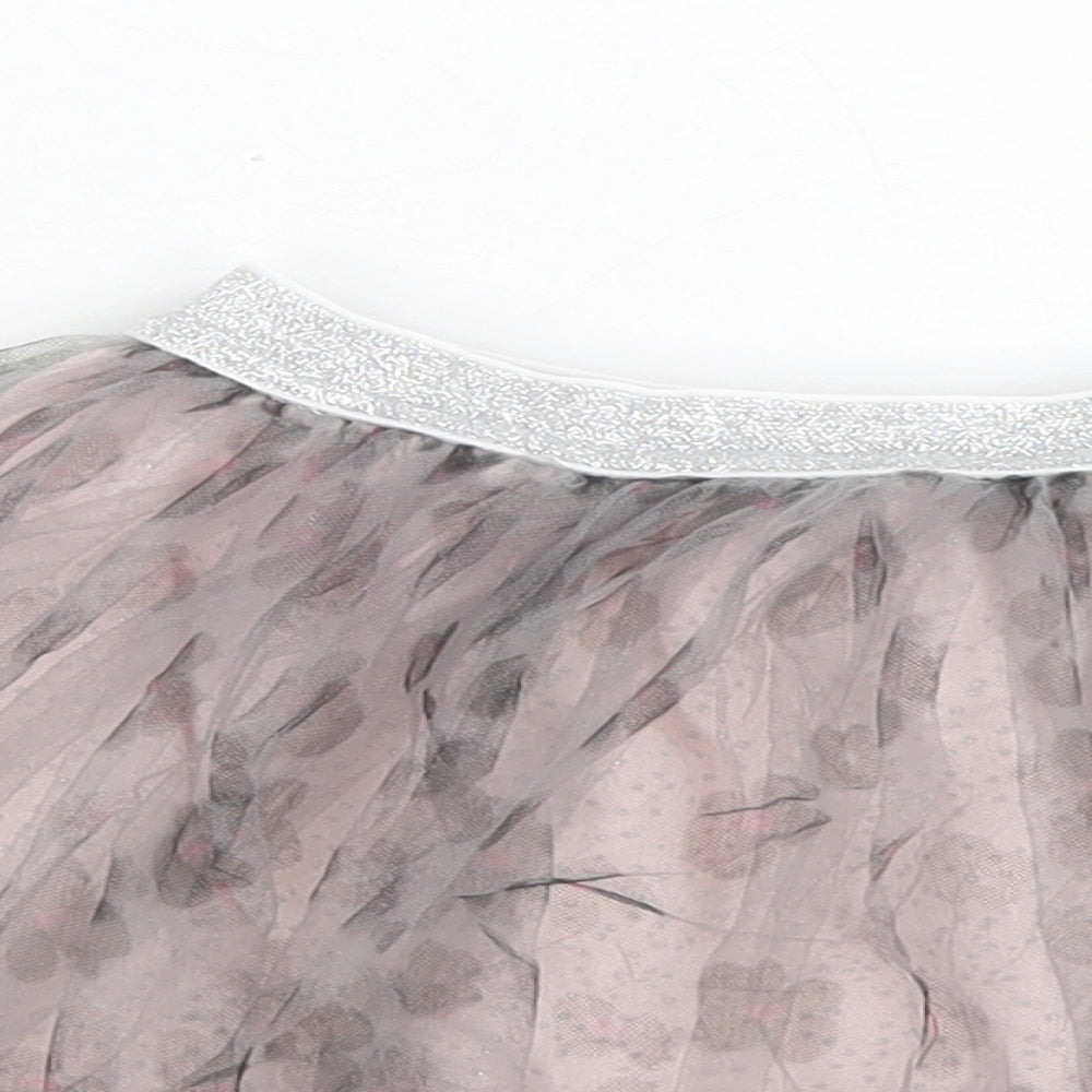 M&S Girls Grey Floral Polyester Tutu Skirt Size 2-3 Years  Regular