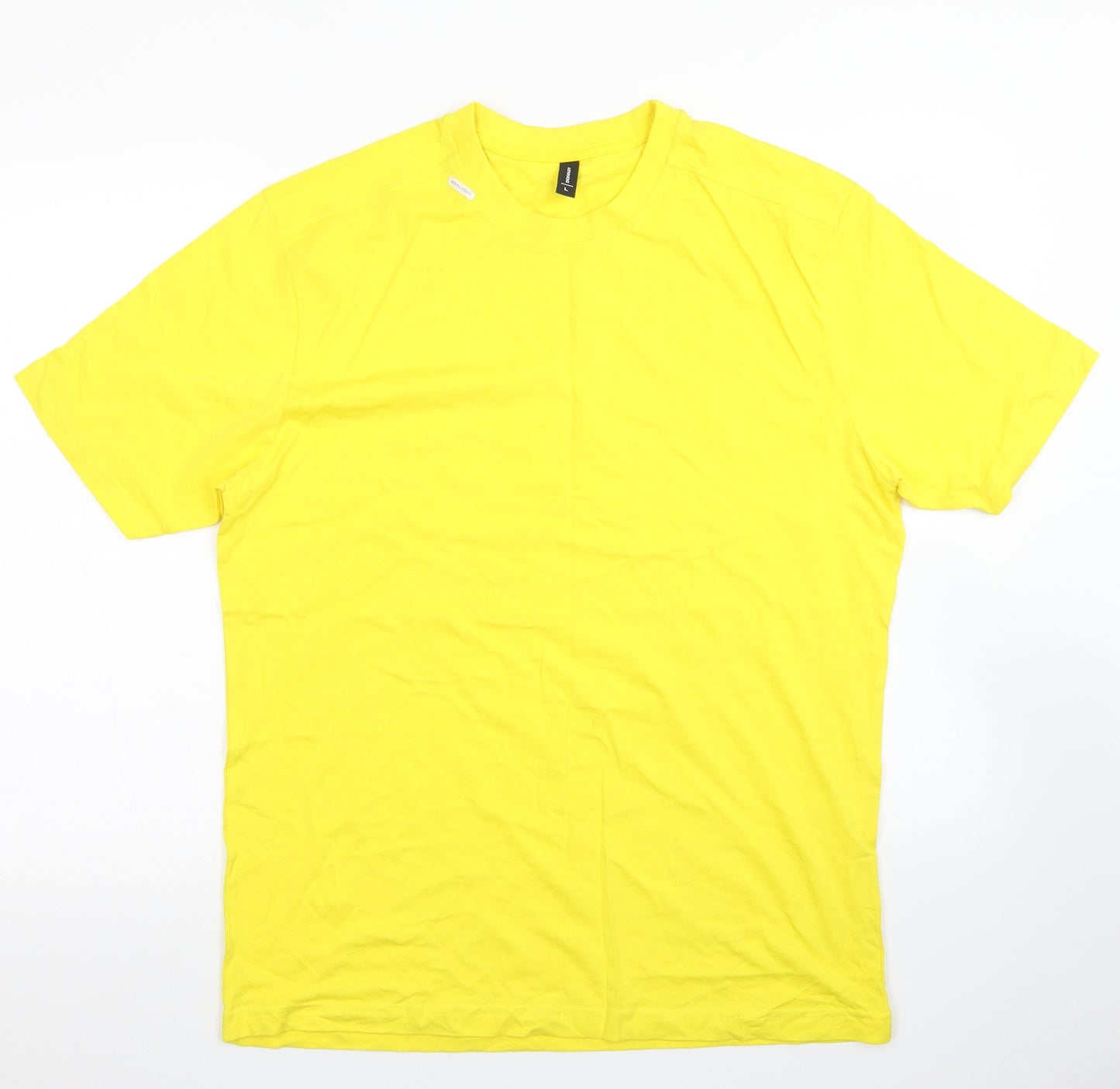 Donnay Mens Yellow  Cotton  T-Shirt Size L Crew Neck