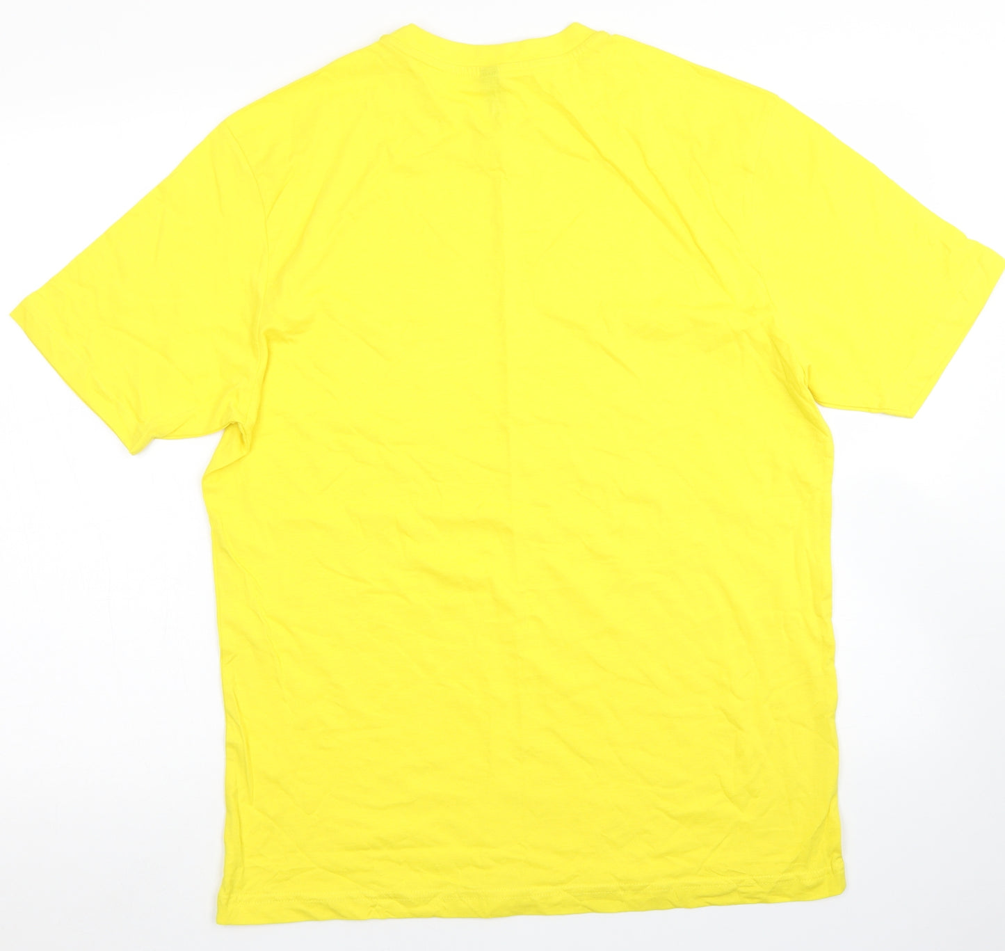 Donnay Mens Yellow  Cotton  T-Shirt Size L Crew Neck