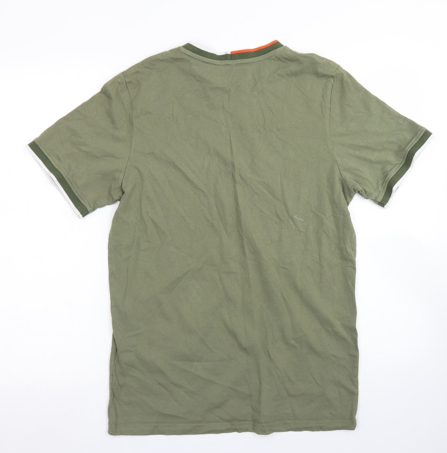 JACK & JONES Mens Green  Cotton  T-Shirt Size M Crew Neck
