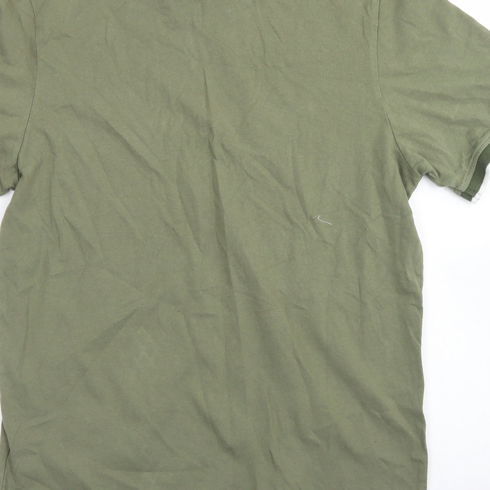 JACK & JONES Mens Green  Cotton  T-Shirt Size M Crew Neck
