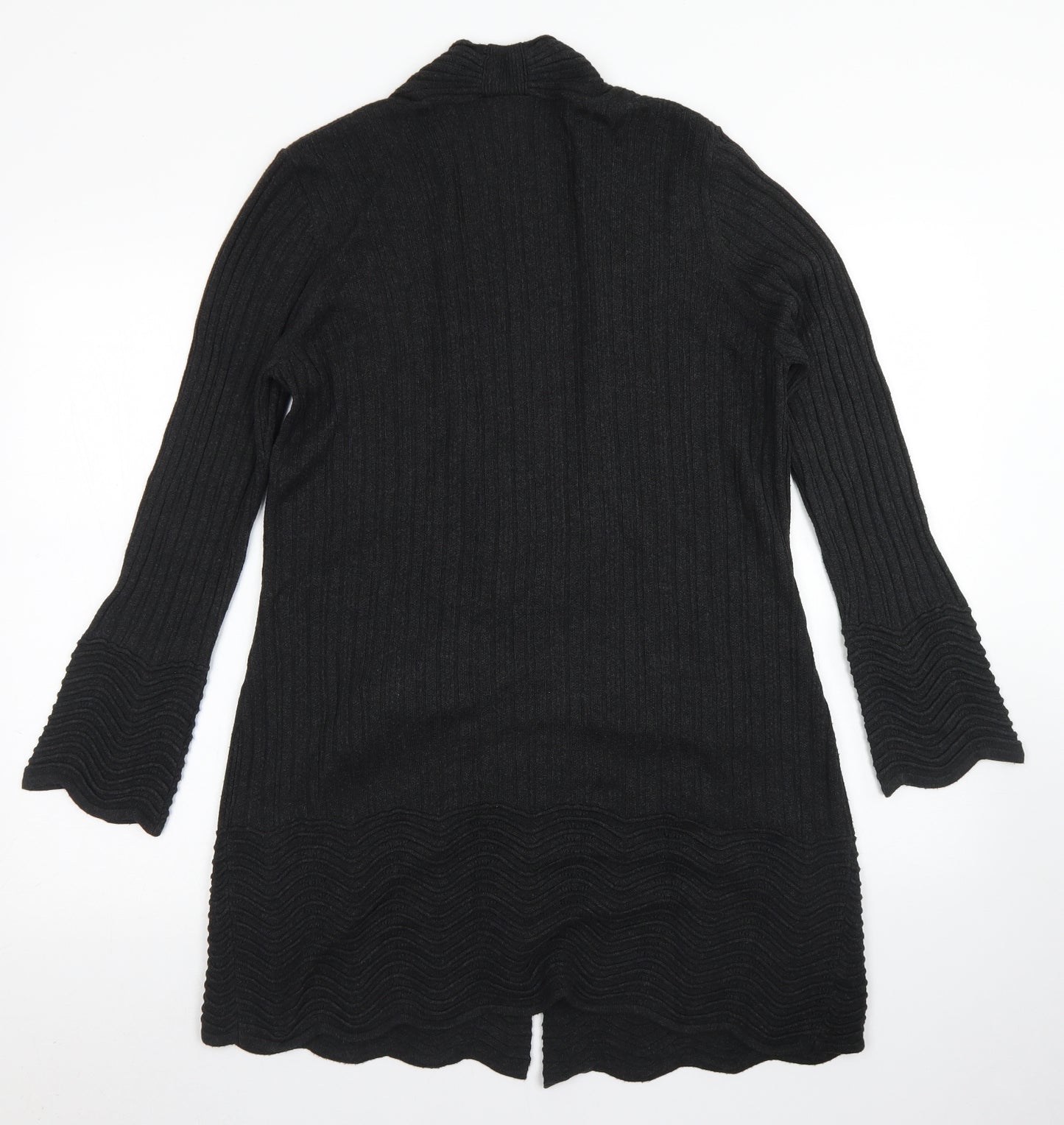 Per Una Womens Grey Round Neck  Viscose Cardigan Jumper Size 14
