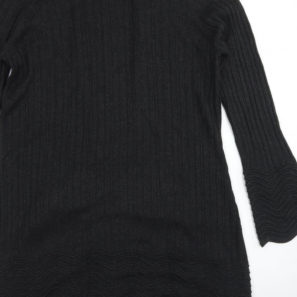 Per Una Womens Grey Round Neck  Viscose Cardigan Jumper Size 14