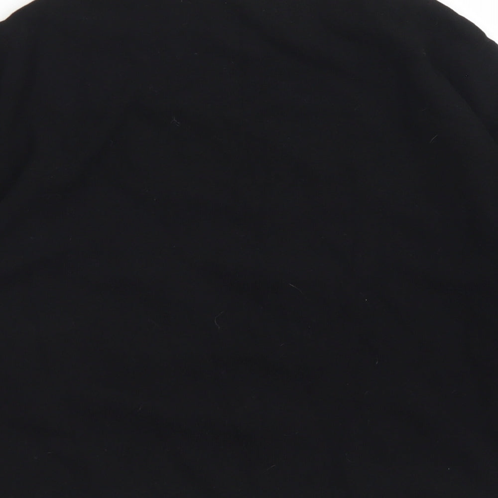 NEXT Womens Black  Viscose Cropped T-Shirt Size 6 Off the Shoulder