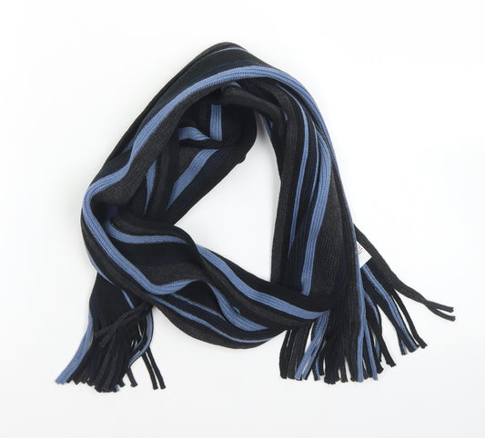 Nutmeg Mens Blue Striped Acrylic Scarf  One Size