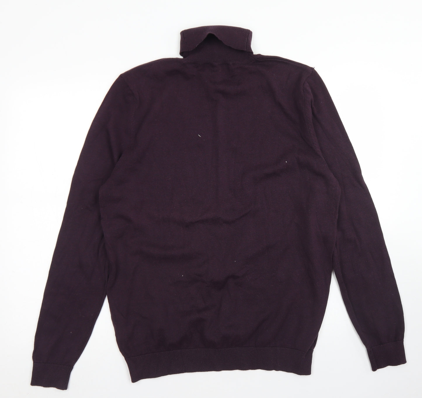 New Look Mens Purple Roll Neck  Cotton Pullover Jumper Size L