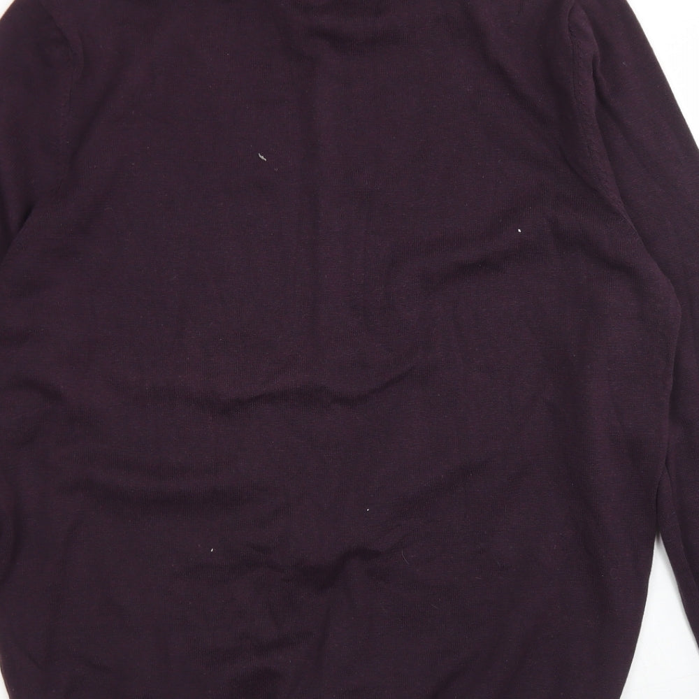 New Look Mens Purple Roll Neck  Cotton Pullover Jumper Size L