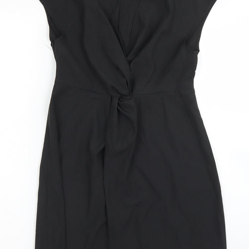 SheIn Womens Black  Polyester Pencil Dress  Size S  V-Neck Zip