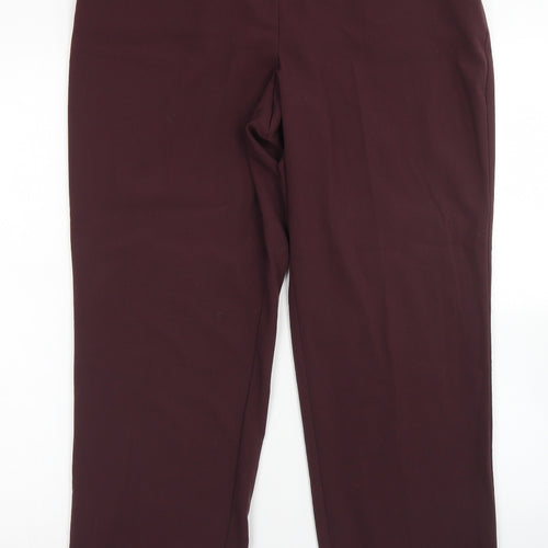 Classic Womens Purple  Polyester Dress Pants Trousers Size 14  Regular Zip