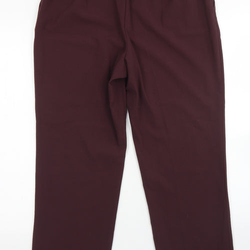 Classic Womens Purple  Polyester Dress Pants Trousers Size 14  Regular Zip