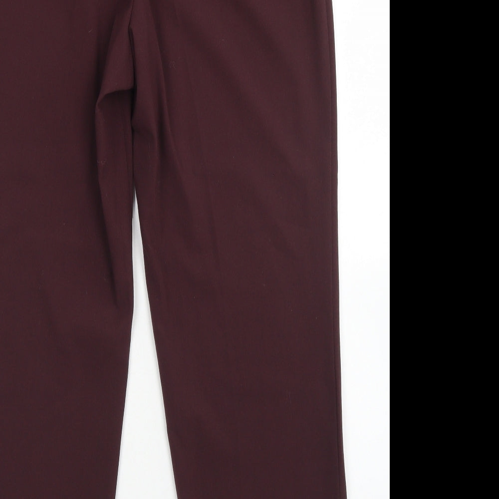 Classic Womens Purple  Polyester Dress Pants Trousers Size 14  Regular Zip