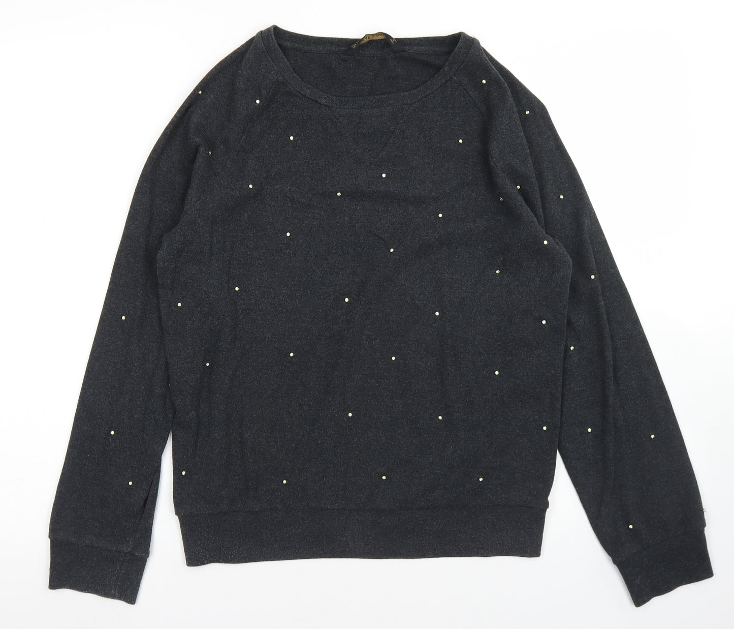Zara Womens Grey  Polyester Pullover Sweatshirt Size XS