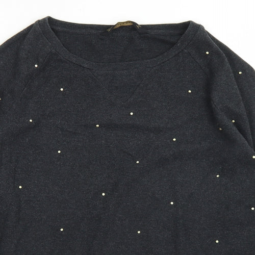 Zara Womens Grey  Polyester Pullover Sweatshirt Size XS