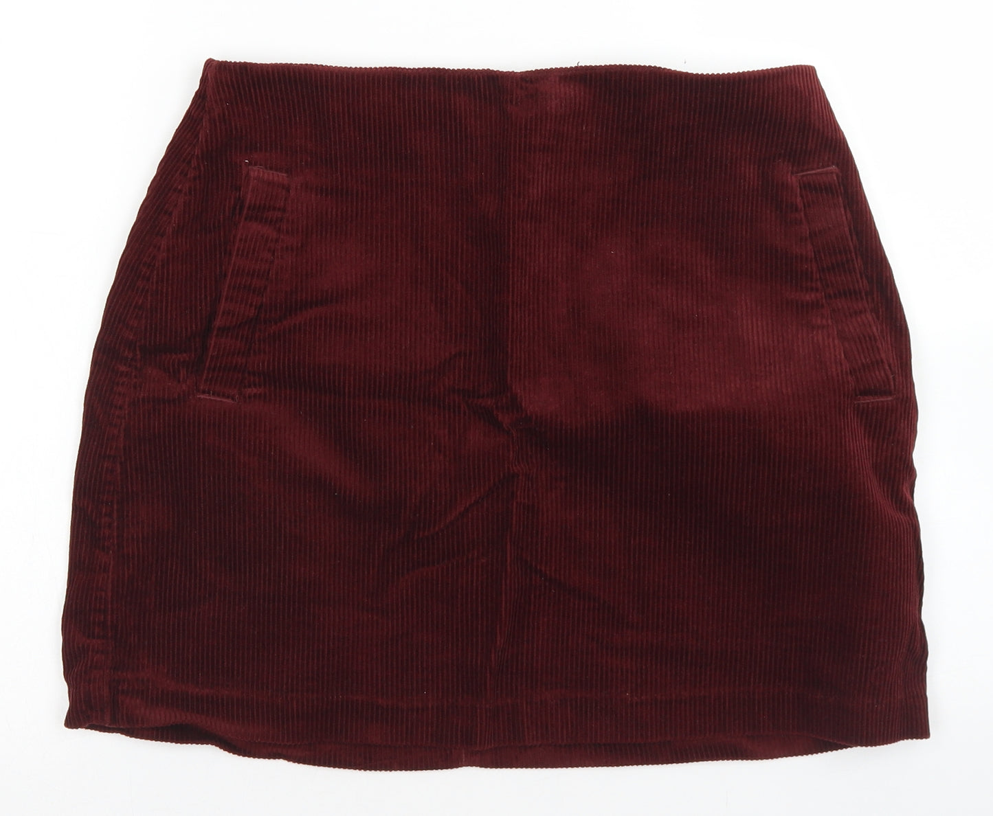 Ne2w Look Womens Purple  Cotton A-Line Skirt Size 14   Zip