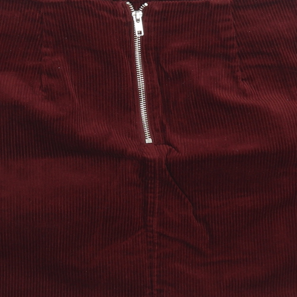 Ne2w Look Womens Purple  Cotton A-Line Skirt Size 14   Zip
