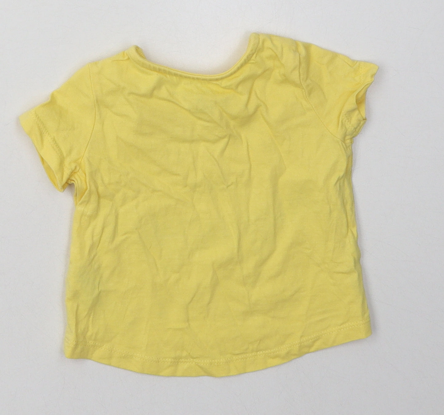 F&F Girls Yellow  Cotton Basic T-Shirt Size 3-6 Months Crew Neck Pullover - i love my mummy
