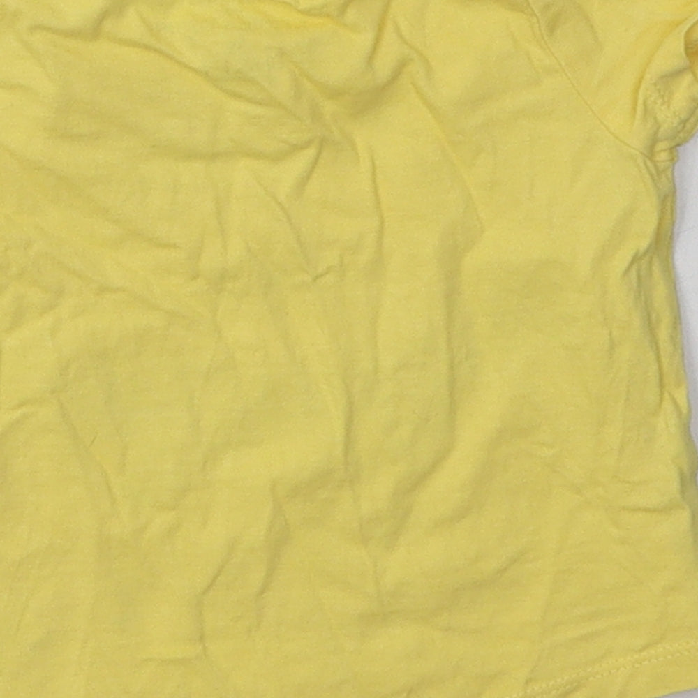 F&F Girls Yellow  Cotton Basic T-Shirt Size 3-6 Months Crew Neck Pullover - i love my mummy