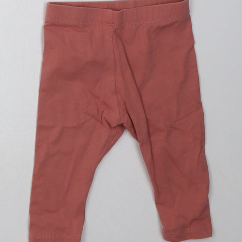 Marks and Spencer Girls Pink  Coir Capri Trousers Size 9 Months