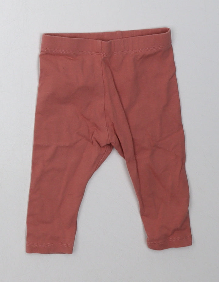 Marks and Spencer Girls Pink Coir Capri Trousers Size 9 Months