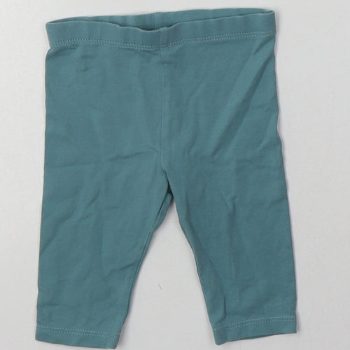 Marks and Spencer Girls Blue  Cotton Capri Trousers Size 9 Months