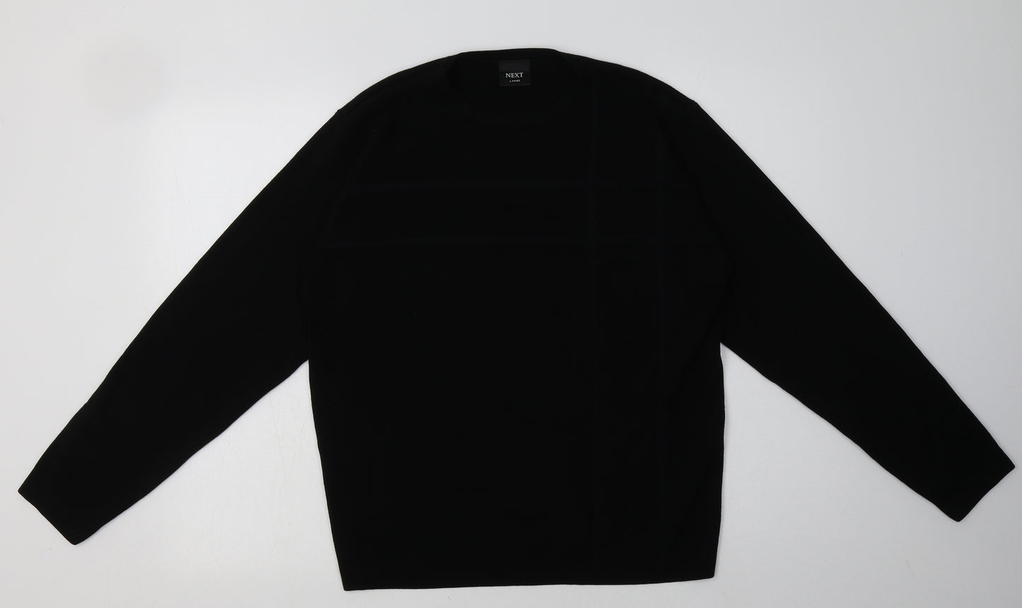 NEXT Mens Black  Viscose Pullover Sweatshirt Size L