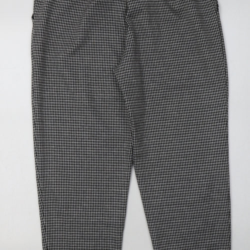 Primark Womens White Check Polyester Trousers  Size 14 L30 in Regular