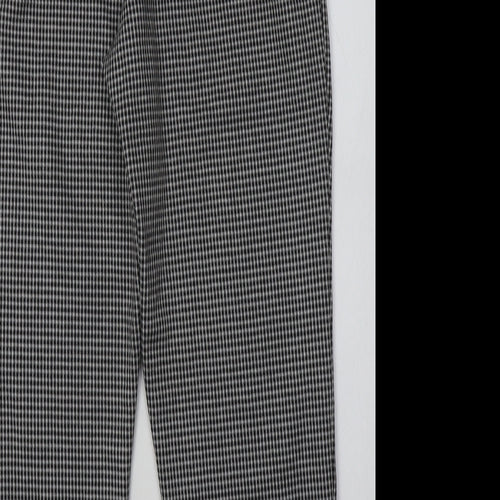Primark Womens White Check Polyester Trousers  Size 14 L30 in Regular