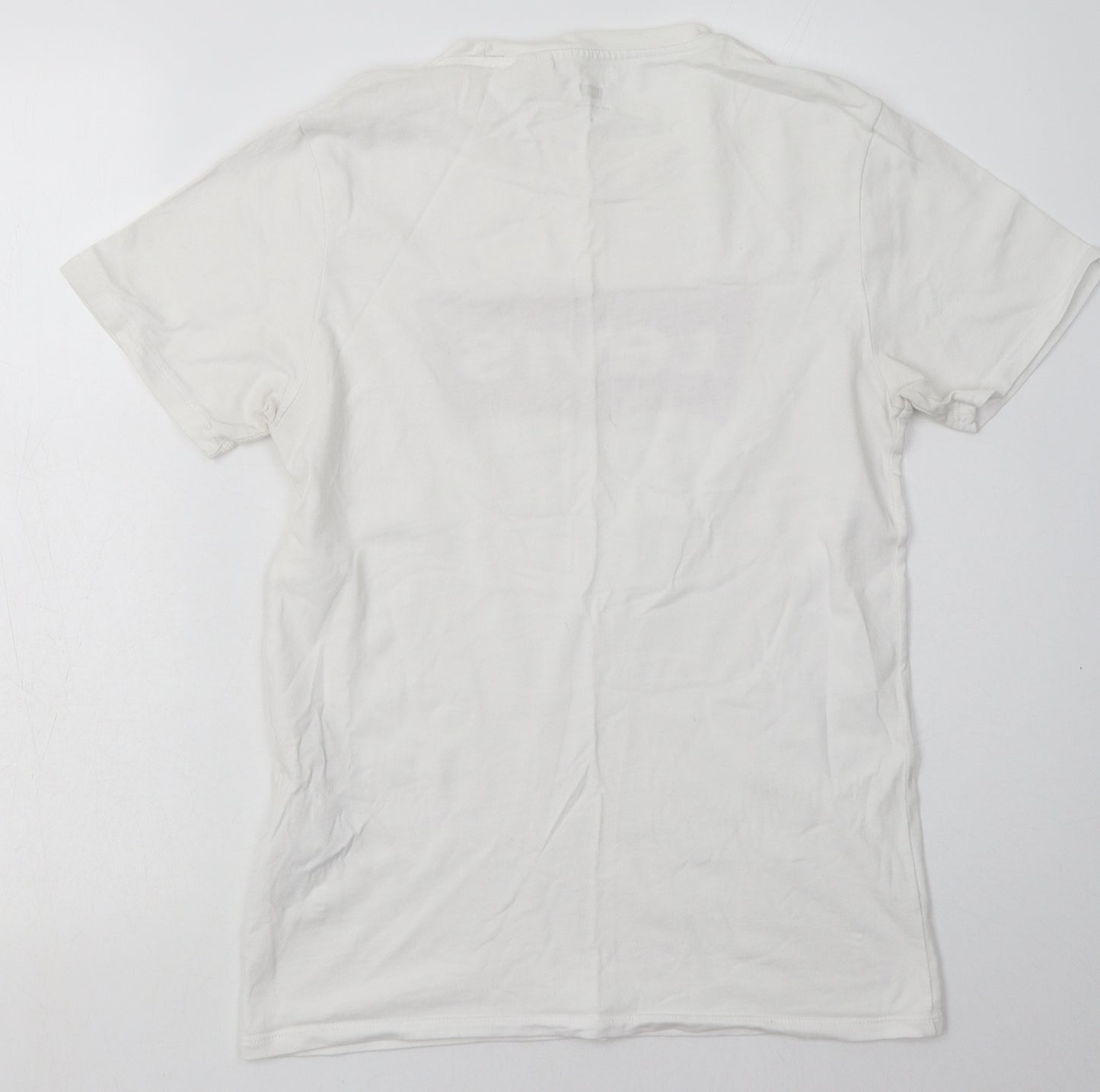 Signature by Levi Strauss & Co. Mens White  Cotton  T-Shirt Size S Crew Neck