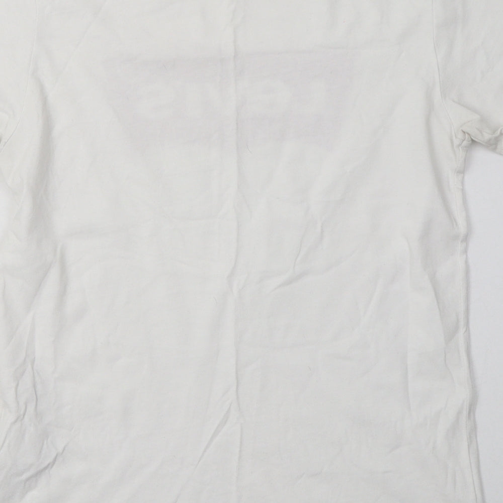 Signature by Levi Strauss & Co. Mens White  Cotton  T-Shirt Size S Crew Neck
