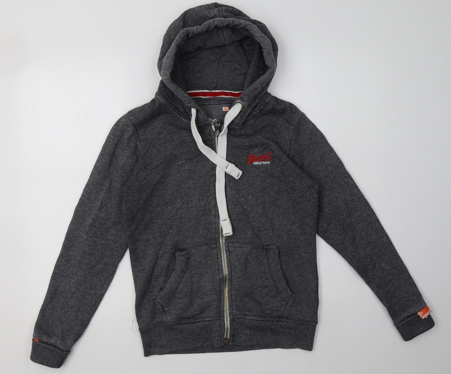 Superdry Mens Grey  Cotton Full Zip Hoodie Size XS