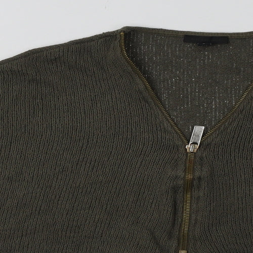 River Island Womens Green  Viscose Pullover Sweatshirt Size 8  Zip