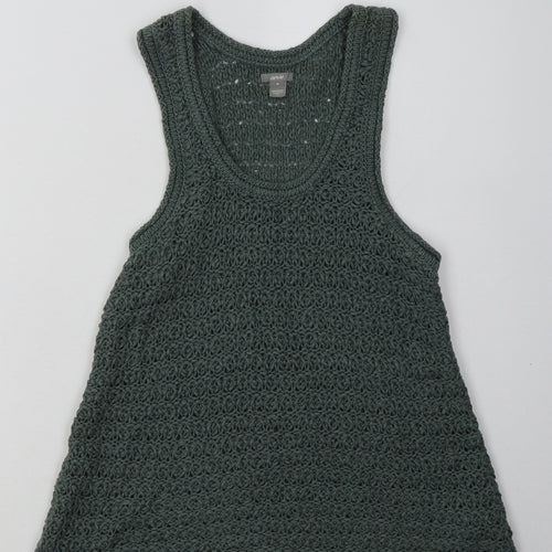 Aerie Womens Green  Acrylic Basic Tank Size M Scoop Neck